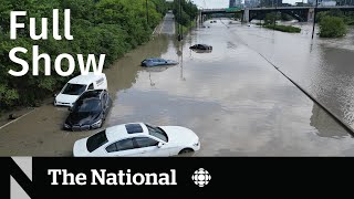 CBC News The National  Toronto flooded after intense storm [upl. by Okechuku939]