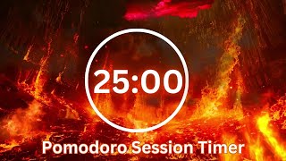 POMODORO TIMER 🔥💀  25 Minute Timer  Study Technique  🔥Hell Ambience🔥  Pomodoro Method Session [upl. by Hillard797]