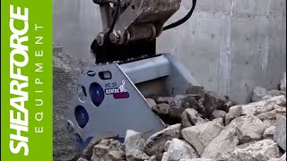 XC30 Xcentric Crusher Bucket Crushing Hard Rock in Vancouver British Columbia Canada [upl. by Colene306]