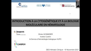 CytogénétiqueBiologie moléculaire  Cours DES hématologie phase socle du 16 novembre 2021 [upl. by Noskcire]