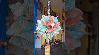 Flower Kusudama ball papertalkspk origami kusudama pakistan [upl. by Schuman861]