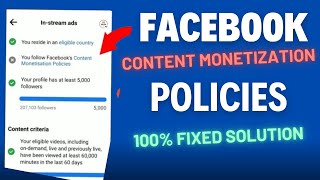 Facebook Monetization Policy Issues 2024  Causes amp How to Solve them 3 method Complete Tutorial [upl. by Josefa]