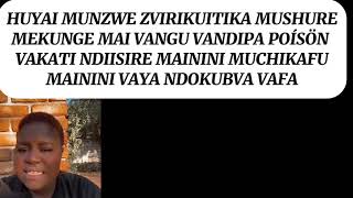 HUYAI MUNZWE ZVIRIKUITIKA MUSHUREMEKUNGE MAI VANGU VANDIPA POÍSÖN VAKATI NDIISIRE MAININI MUCHIKAFU [upl. by Anaej433]