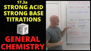 173a Strong Acid Strong Base Titrations pH Calculations  General Chemistry [upl. by Skricki]