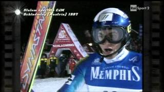 Special slalom FIS Schladming Austria 1997 a duell between Tomba and Stangassinger Part 1 of 2 [upl. by Braeunig]