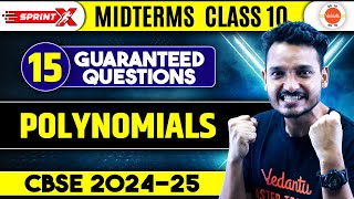 15 Guaranteed Questions of Polynomials for MidtermHalfYearly  CBSE Class 10 Maths Chapter 2 [upl. by Trimmer]