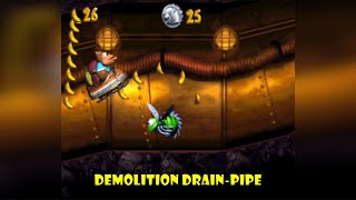 World 3  Demolition DrainPipe 2  Donkey Kong Country 3 SNES [upl. by Aihsekyw646]