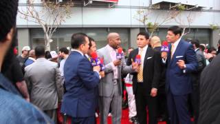 Floyd Mayweather talks to TV Azteca Barrera and M [upl. by Lohrman115]