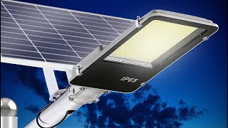 1000W Solar Street Light Outdoor 100000 Lumens Street Lights Solar Powered Dusk to Dawn Flood [upl. by Ainitsirk]