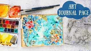 Watercolor Art Journaling in an Old Book [upl. by Esmerolda]