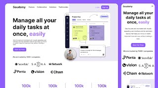 SaaS Landing Page UI Design in Figma  Responsive [upl. by Melony11]