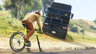 BICIS vs CAMIONES IMPRESIONANTE ESCAPADA  GTA V ONLINE [upl. by Isyad]