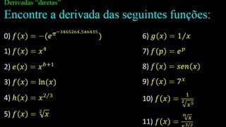 Derivadas básicas exercícios exemplos resolvidos [upl. by Oika647]