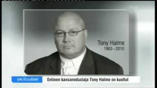 Yle TVUutiset Tony Halme on kuollut [upl. by Conlee815]