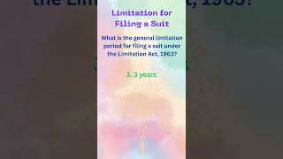 22Limitation period of suitArticle 54 of Limitation Act 1963 CPC 1908  AIBE Previous Paper MCQs [upl. by Nerehs]