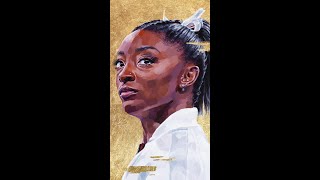 thank you simone biles  acrylic painting [upl. by Arakaj]