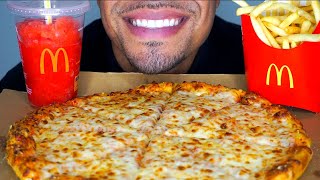 asmr domino’s pizza mcdonald’s fries eating big bites no talking mukbang jerry channel ad commercial [upl. by Eidnac119]