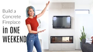 DIY Concrete Fireplace in ONE WEEKEND  Building Plans [upl. by Romine]