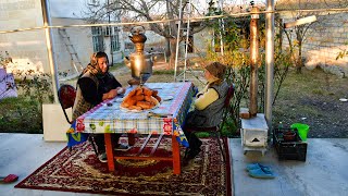 Life In The AZERBAIJAN Northern Village Cooking National Meal Pirojki [upl. by Salakcin]