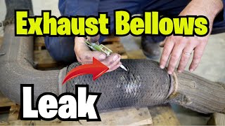 Semi Truck Exhaust Bellows Leak  How To Fix International Kenworth Freightliner [upl. by Atteselrahc]