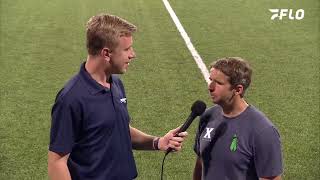 INTERVIEW  Coach Higgins vs St Johns [upl. by Aihsital]