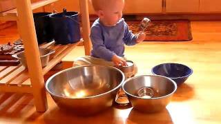 Montessori Infant Video Toys kitchen bowls [upl. by Leonid]