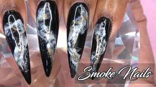 Polygel Nails Update Smoke Nails Infill and Redesign  Polygel Nail Tutorial [upl. by Ayot]