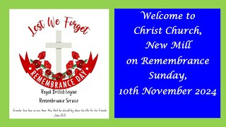 British Legion Service of Remembrance from Christ Church New Mill 10th November 2024 [upl. by Eekram623]