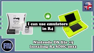 Nintendo DS Lite 5  Installing R4 SDHC 2022 R4iNP with preinstalled emulator [upl. by Mirabella560]