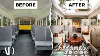 3 Interior Designers Convert The Same School Bus  Space Savers  Architectural Digest [upl. by Seely]