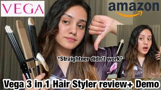 Vega 3 in 1 hair styler Review Demo 👎🏾Straightner didnt work kp styles [upl. by Yelats]