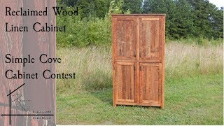 Reclaimed wood linen cabinet  Woodworking  Simple Cove Contest [upl. by Row]