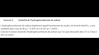 2nde chap1 exercice 1 solubilité [upl. by Rufford699]