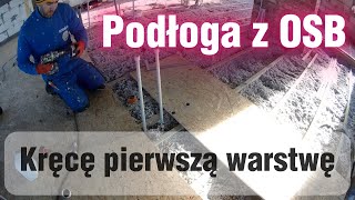 Nowa podłoga z płyt OSB remont starego stropu  poziomowanie starej podłogi  kręcenie płyt OSB [upl. by Shalom635]