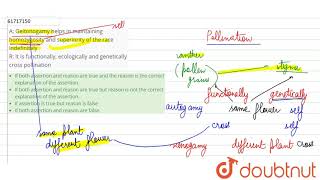 A Geitonogamy helps in maintaining homozygosity and superiority of the race indefinitely R It is [upl. by Effie]