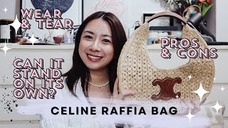 BAG REVIEW  CELINE PANIER HOBO RAFFIA BAG  FLUFFEDUPFLAIR [upl. by Leiuqese]