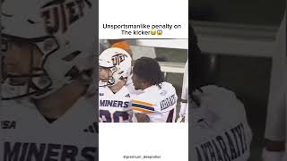 Unsportsmanlike penalty on the Kicker😂😱 collegefootball football kick celebration funny sub [upl. by Leasim]