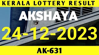 Kerala Lottery Result 24122023 Akshaya Ak631 [upl. by Egiarc770]