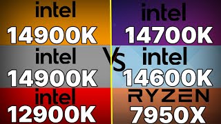 İ9 14900K VS R9 7950X3d VS I9 13900K VS İ9 12900K VS İ7 14700K VS İ5 14600K VS İ5 13600K [upl. by Bohun25]