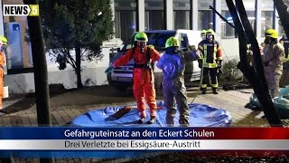 17122016 R Gefahrguteinsatz an den Eckert Schulen  Drei Verletzte bei EssigsäureAustritt [upl. by Lednahs]