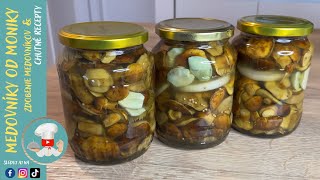 Nakladané HUBY v octovom náleve  zavárané suchohríby BEZ SLIZU  Pickled MUSHROOMS in vinegar [upl. by Sankaran]