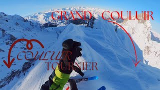 STEEPEST RUN IN LES 3 VALLEES  GRAND COULOIR  COULOIR TOURNIER [upl. by Erret]