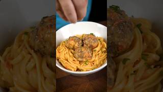 ASMR  Spaghetty meatballs with burrata sauce  Shorts [upl. by Trovillion]