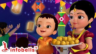 வண்ண வண்ண தீபம் மின்னும் தீபாவளி பண்டிகை  Tamil Rhymes for Children  Infobells [upl. by Aem]