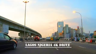 4k ultra HD drive  LAGOS NIGERIA  VICTORIA ISLAND  LAGOS ISLAND  sunset MOTORCYCLE DRIVE [upl. by Thorma997]