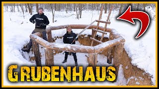 Grubenhaus  Arbeiten bei 10°C E03  Bushcraft Camp Shelter Survival [upl. by Akcinehs]