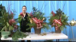 How to Make a Christmas Urn Using Live Greens [upl. by Sonahpets]