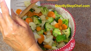 How to Blanch Vegetables  Broccoli Cauliflower and Carrots Medley  StepByStepChefcom [upl. by Dolf]