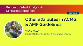 Other attributes in ACMG amp AMP Guidelines  Vishu Gupta [upl. by Rosalie]