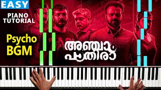 Anjaam Pathiraa BGM Piano Tutorial  Anjam Pathira Villain Psycho Bgm Status  Malayalam Piano Notes [upl. by Snook]